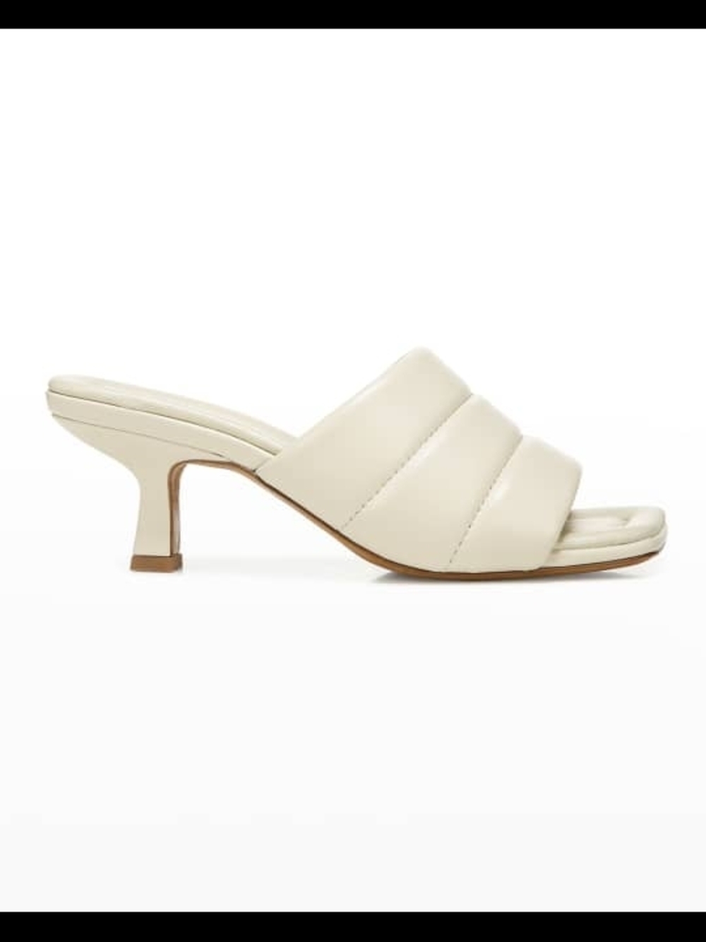 Vince Ceil Cream Quilted Kitten Heel Mules EU38 7.5